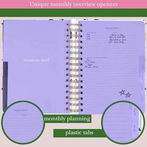 kate spade new york Daily Planner 2025-2026 Large Agenda August 2025-December 2026, Hardcover Weekly and Monthly Spiral Planner with Stickers (Coastal Garden)