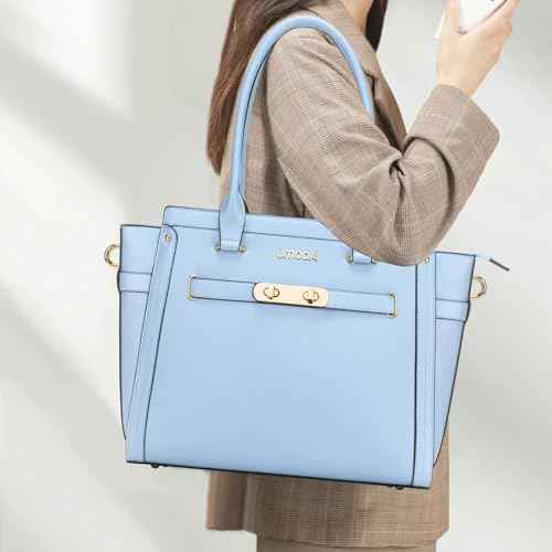 Laptop Bag for Women,15.6 Inch Multi Pocket Padded Laptop Tote Bag, Computer Bags for Women, Blue