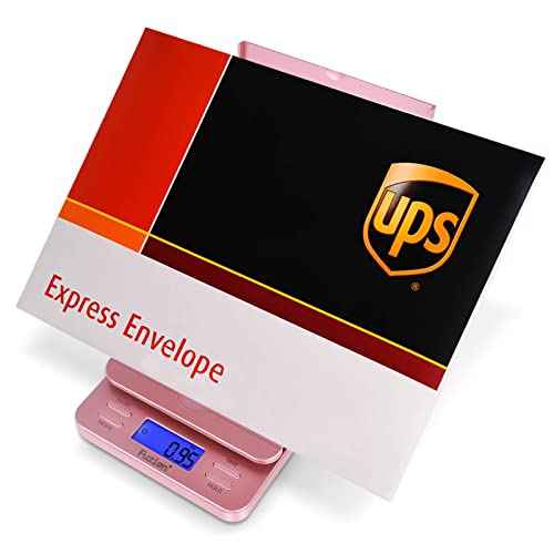 Fuzion Shipping Scale, Digital Postage Scale for Packages 86 lb/0.1oz with Hold and Tare, Postal Scale with Flip Holder, Package Scale for Small Business, Battery & AC Adapter, Rose Gold