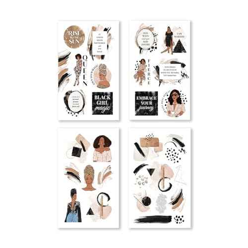 Rongrong Black Girl Magic Planner Stickers Book Volume 2 for Planners, Calendars, Journals, Vision Boards and Projects ? Premium Quality, Hand Drawn ? Scrapbook Accessories - 24 Pages