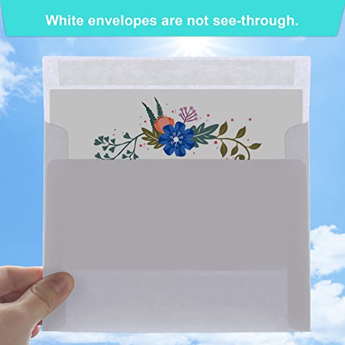 Joyberg White A7 (5.25x7.25in) Self-Seal Envelopes for Invitations & Mailing, 50 Pack