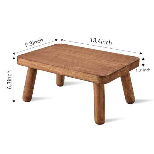 Wooden Step Stool Anti-Slip Step Stools for Adults Heavy Duty Stepping Stool Kitchen Step Stool for Adults One Step Stool for Office, Bedroom, Garden, Bathroom (6.3" High)