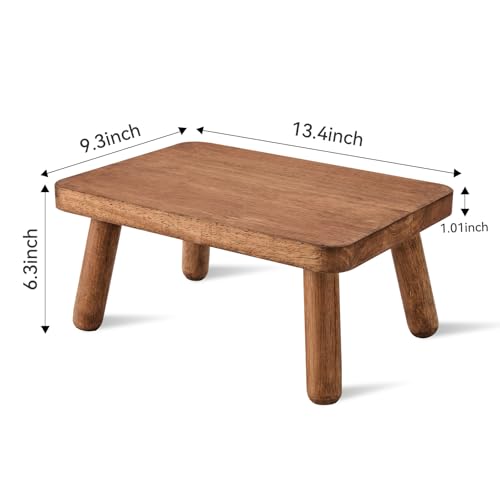 Wooden Step Stool 6.3in Anti-Slip Heavy Duty, Solid Wood Kitchen Stool