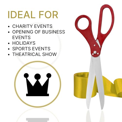 Oversized Ribbon Cutting Scissors - 30 Inch Large Red Scissors for Grand Opening Ceremonies Big Ribbon Cutting Shears For Special Events Business Opening and Inaugurations