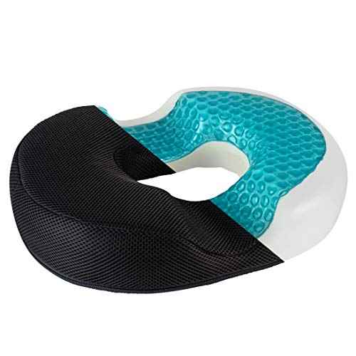 Gel Donut Pillow| Lifting Cushion | Donut Cushion for Tailbone Hemorrhoid Cushion Coccyx Sciatica Pregnancy Cushion, Black