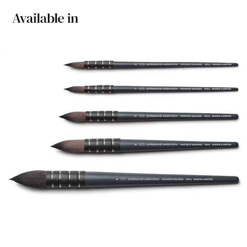 Winsor & Newton Professional Watercolour Synthetic Squirrel Quill Brush, 6, us-0 / asia size s