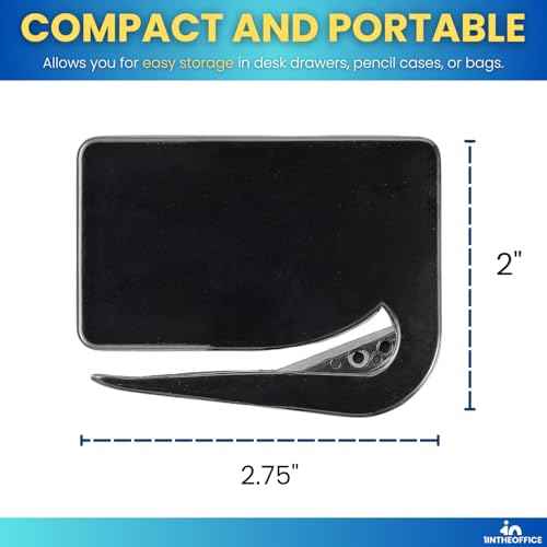 1InTheOffice Letter Opener, Envelope Opener Slitter Concealed Blade, Black 4 Pack