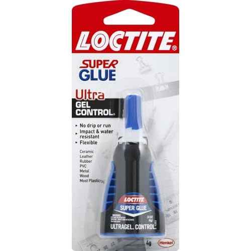 Loctite Super Glue Ultra Gel Control, Clear, 0.14 fl oz Bottle, 1 Pack - Superglue for Plastic, Wood, Metal, Crafts & Repair, Cyanoacrylate Adhesive Instant Glue, Quick Dry