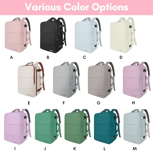 Taygeer Large Amourpink Travel Backpack for Women TSA Carry-On Flight Approved