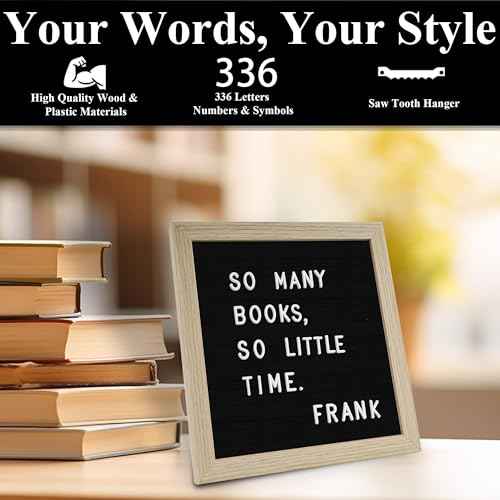 C CRYSTAL LEMON Black Felt Letter Board 10x10in ? Includes 336 Letters, Symbols & Emojis ? Changeable Word for Home, Office, Baby Showers & Events