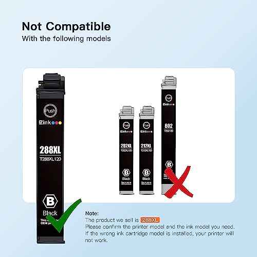 E-Z Ink Remanufactured Ink Cartridge Replacement for Epson 288 288XL T288XL High Yield to use with Expression Home XP-440 XP-446 XP-330 XP-340 XP-430 XP-434 Printer (2 Black)