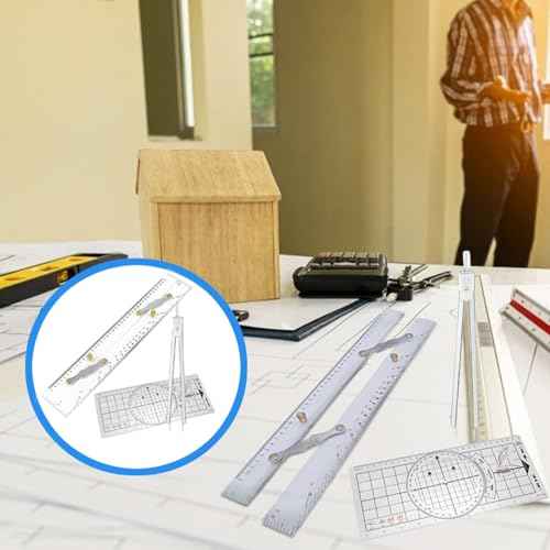 3 Pcs Basic Navigation Set - Marine Navigation Primary Tools,Include 16 Inch Marine Parallel Ruler,Nautical Protractor and 6 Inch Marine Fixed Points Divider for Boat