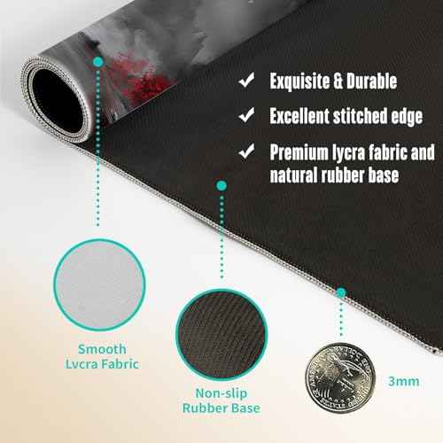 Extended Gaming Mouse Pad, Large Mouse Mat 3 mm Nature Rubber Base Mousepad with Stitched Edges, Non-Slip Desk Mat for Office Home Great Gift 31.5x11.8 Inch (Dark Canyon 5)