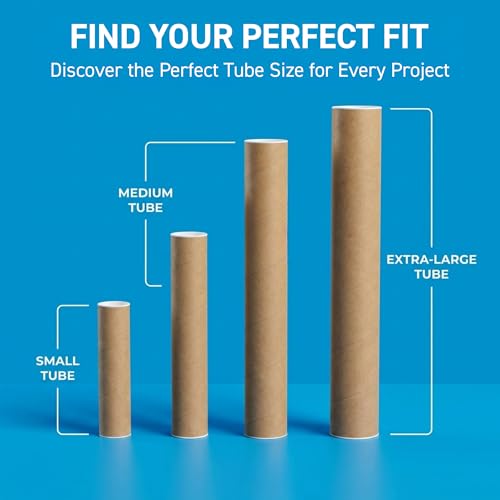 MagicWater Supply 2.5x12 Inch Kraft Mailing Tube with End Cap - 1 Pack