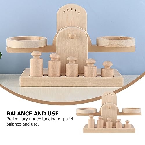 Wooden Montessori Balance Scale Toy for Kids Educational Learning