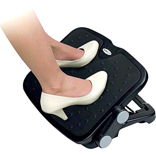 StarTech.com Under Desk Foot Rest - 18in x 14in - Adjustable Height and Angle - Foot Stool - Footrest for Desk - Office Foot Rest , TAA (FTRST1)