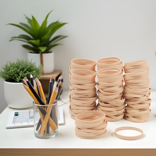 AMUU Light-Brown Rubber Bands #64, 110 Pcs, Office/School Bulk