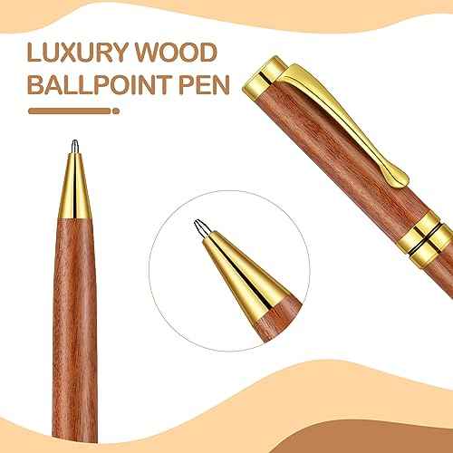 Yeaqee 18 Pcs Luxury Wood Ballpoint Pens 1.0mm Elegant Fancy Wooden Black Ink Pens Graduation Gift for Men Women Employee Teacher Journaling Executive Business