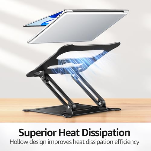 Urmust Adjustable Laptop Stand for Desk 10-15.6” MacBook & Windows (Black)