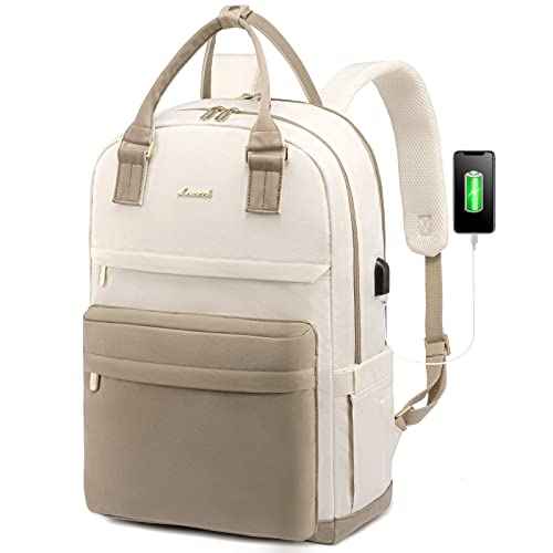 LOVEVOOK Laptop Backpack for Women, 17.3 Inch Laptop Bag with USB Port Fashion Waterproof Backpacks Teacher Nurse Stylish Travel Bags Vintage Daypacks Bookbag for College School Work
