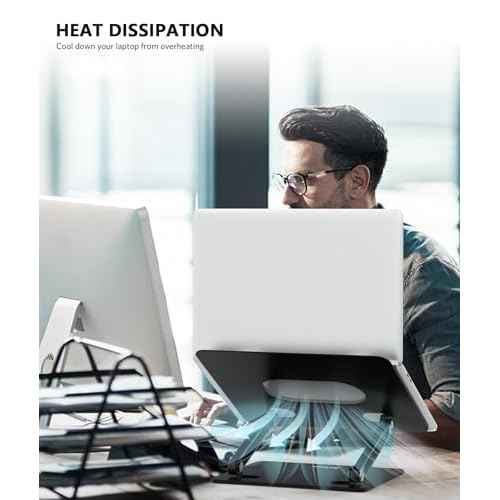 BoYata Laptop Stand, Laptop Holder, Multi-Angle Stand with Heat-Vent, Adjustable Notebook Stand for Laptop up to 17 inches, Compatible for MacBook Pro/Air, Surface Laptop, and so on (Black)