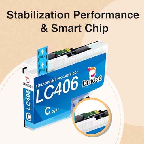 LC406 LC406XL Ink Cartridges Replacement for Brother Printer LC 406 406 XL for MFC-J4335DW MFC-J5855DW MFC-J6555DW MFC-J4535DW MFC-J6955DW MFC-J4345DW MFC-J5955DW - 4 Pack High Yields BK/C/M/Y