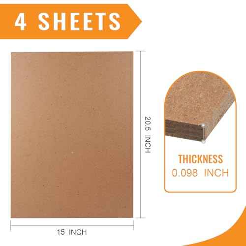 Lineco Neutral pH Binder Board. Acid-Free Unbuffered 100 PT (.098") 15''x20.5''. Pack of 4. Chipboard, Bookboard, Bookbinding, Framing, Book Cover, Boxes, Slipcase, DIY, Bulletin Boards.