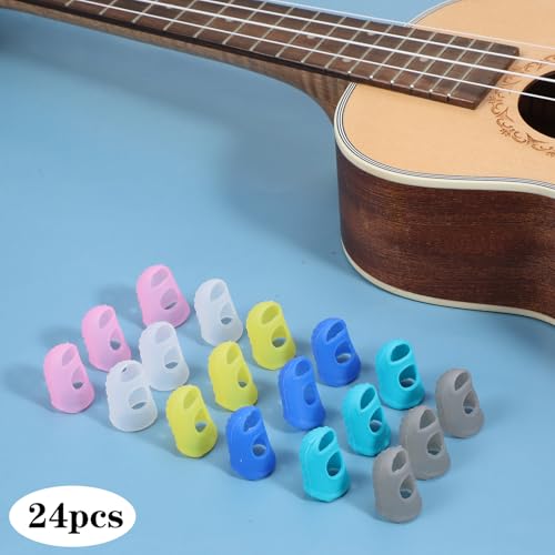 Molain 24-Pack Silicone Guitar Finger Protectors for Child & Beginner Practice