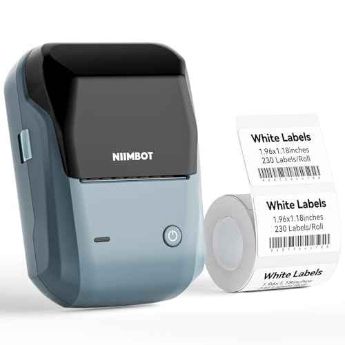 NIIMBOT B1 Label Maker Machine with Tape, 2 Inch Portable Sticker Printer for Home School & Small Business, Compatible with Phones & PC, Blue