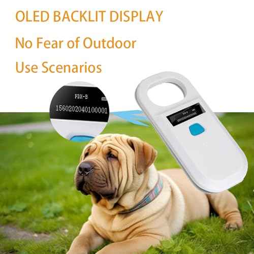 RFID Pet Microchip Scanner - Dual Frequency 125kHz/134.2kHz, OLED Display & 128 Data Storage, USB Portable Pet Chip Scanner for Dogs/Cats/Pigs/Animals, ISO11784/85 Certified (TM90A White)