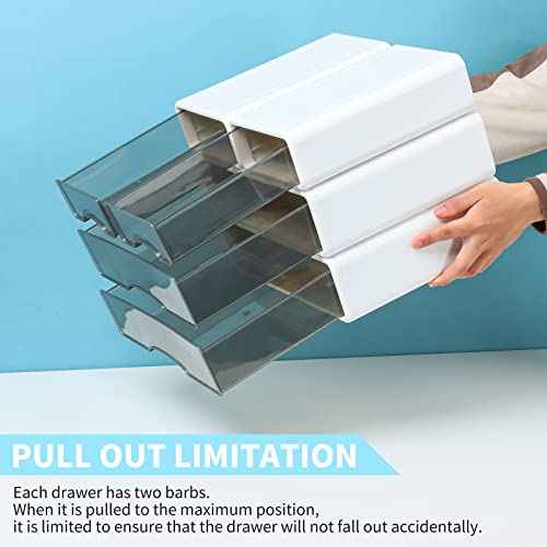 White Desktop Drawers for Paper, Stackable Office Storage Drawers for Desk, Craft Organizer and Storage Bins, 3 Mixed Storage Container with Plastic Drawers for Office Supplies