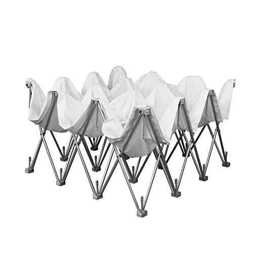 Vispronet 9.8ft x 7.4ft Pop-Up Tension Fabric Trade Show Display Booth Frames with White Fabric and Carrying Case ? Flame Retardant, Premium Polyester Fabric