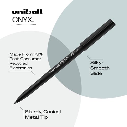 uniball Onyx Rollerball Pens, Fine Point (0.7mm), Black, 72 Pack