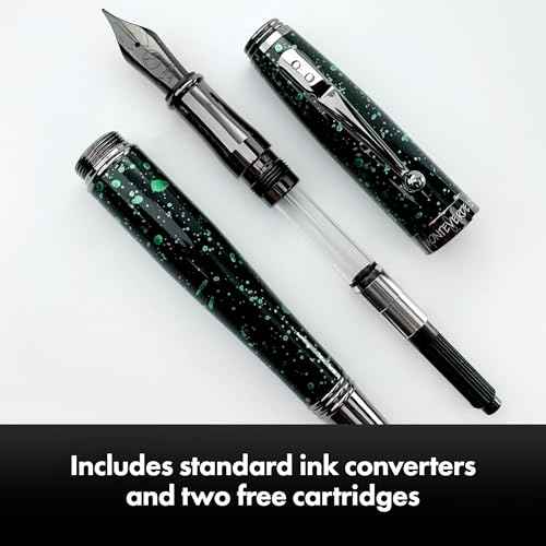 Monteverde Invincia Vega Starlight Green Fountain Pen - Flex Nib, Vibrant Design, Expressive Writing Instrument