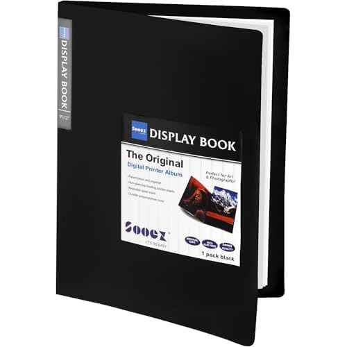 Sooez 30-Pocket Binder with Plastic Sleeves 9x12 (Black), Heavy Duty Art Portfolio Folder with Clear Sheet Protectors, Display 60 Pages, Presentation Book for Artwork, Document Organizer Binder