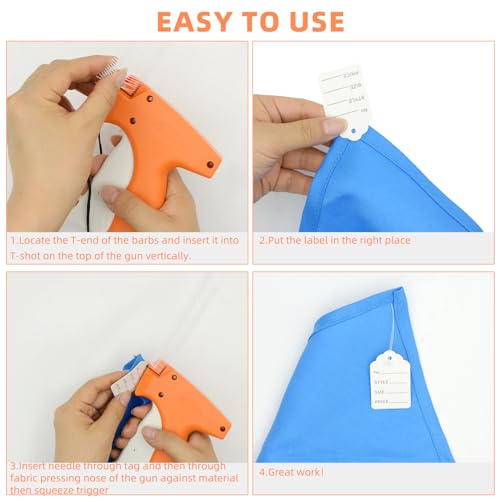 Fifchall Orange Tagging Gun for Clothing Kit – 2006 pcs, 400 Labels, 1600 Fasteners, 6 Needles