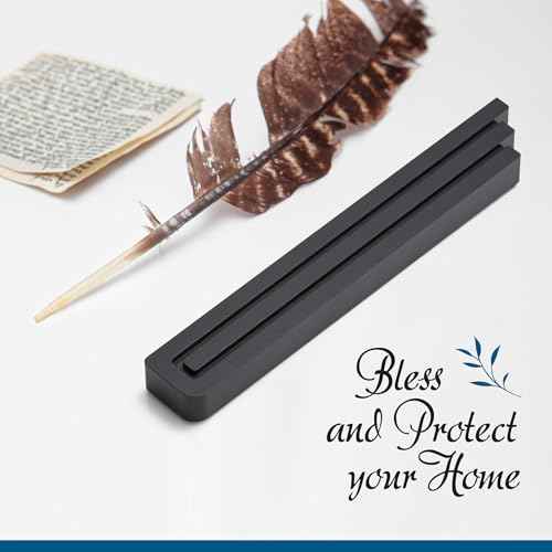 Mezuzah Case ? Shin-Shaped Design Black Aluminum, up to 7" scroll ? Full Hebrew ? Shape ? Easy Peel & Stick to Install ? Waterproof Indoor/Outdoor Use ? Home Blessing & Protection (1, Black)