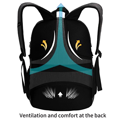 SHRRADOO Black Travel Laptop Backpack for Men & Women - 16.3 Inch Storage