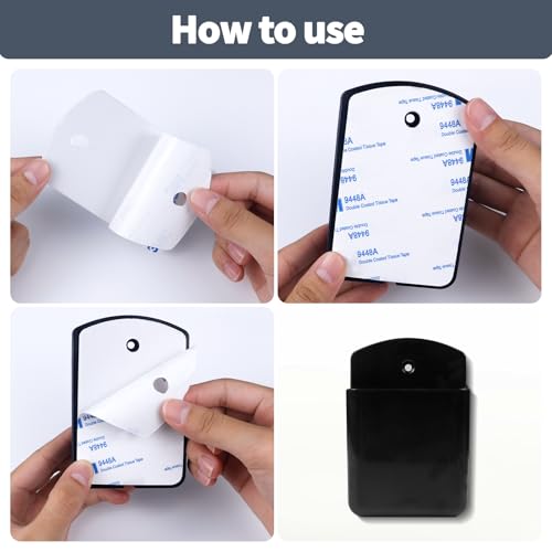 Aecsze Black Wall-Mount Remote Holders 2-Pack Self-Adhesive Organizer for TV & AC Remotes