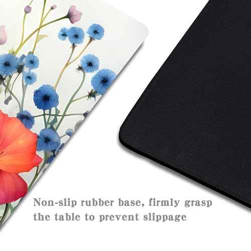 Gorgeous Flowers Plants Mouse Pad,Pink Floral Rose Mouse Pads for Desk,Soft Computer Mouse Mat Cute Mousepad Cloth Computer Mouse Pads for Women,Square Waterproof Non-Slip Rubber Base MousePads