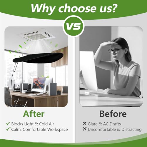 55-Inch Adjustable Desk Shade for Overhead Light & Airflow (CKAGF 55IN)