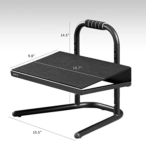 VIVO Black Ergonomic Height Adjustable Foot Rest Platform STAND-FT01