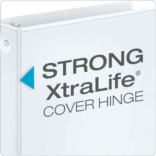 Cardinal Economy 3-Ring Binders, 1", Round Rings, Holds 225 Sheets, ClearVue Presentation View, Non-Stick, White, Carton of 12 (90621)