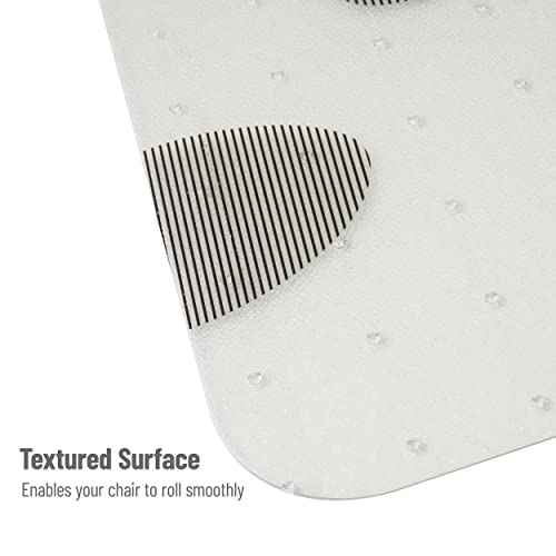 Mind Reader Office Chair Mat for Carpet, Under Desk Protector, Polycarbonate, 35.25" L x 47.25" W x 0.0625" H, Clear with Black Art