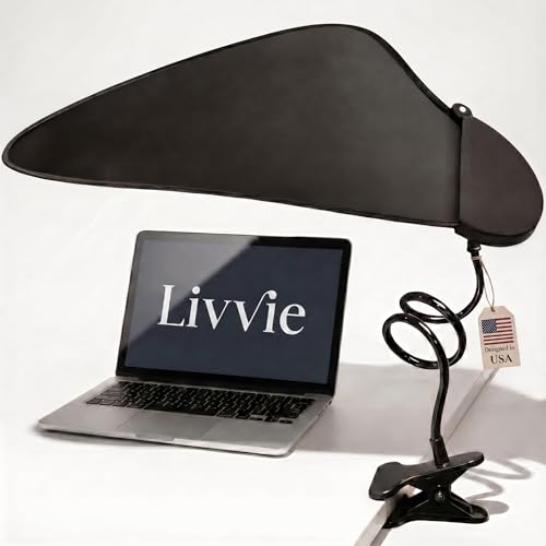 Livvie Clip-On Desk Shade for Cubicles | Reduces Glare & Eye Strain
