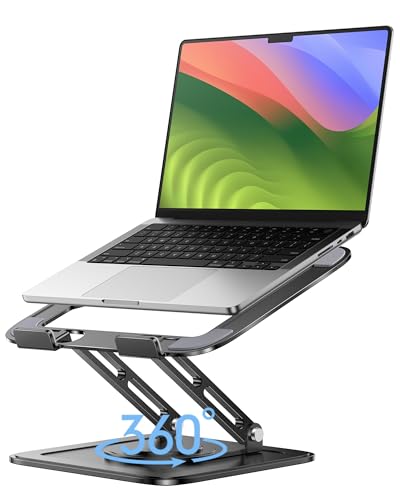 LOXP Adjustable Laptop Stand - Classic Black, 360° Rotating, Foldable & Portable