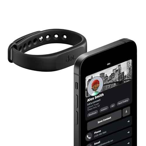 dot. Band - Digital Business Card Wristband - Tap Compatible with iPhone & Android (Black)