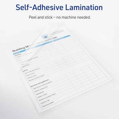 Avery Clear Laminating Sheets, 9" x 12", Permanent Self-Adhesive, 50 Self-Laminating Sheets, Great for Protecting Documents, Photos, and Signs More (73601)