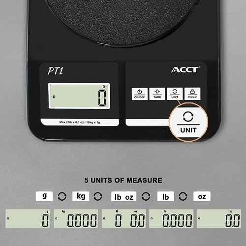 Postal Scale, Letter Scale 25lb-0.1oz High Accuracy, Shipping Scale for Office/Small Business/Mail/Envelope, 5 Units, Hold Function, Postage Scale with Battery