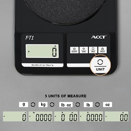 ACCT Digital Postal Scale 25lb High Accuracy with LCD Display & Multiple Units